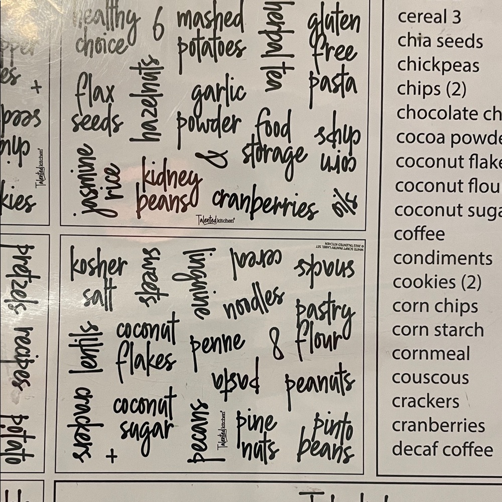 White Script Pantry Labels Set kitchen labels - Picture 9 of 11